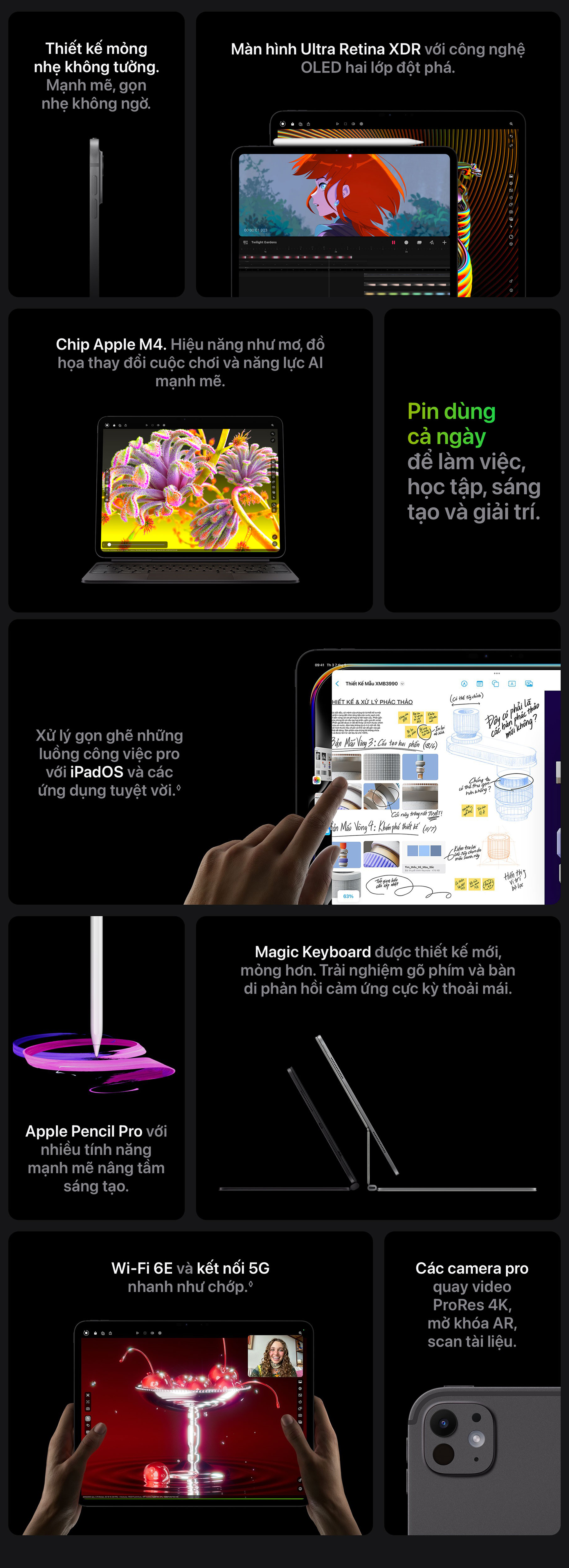 iPad Pro M4 13 inch WiFi 2TB - Thông Số Kỹ Thuật