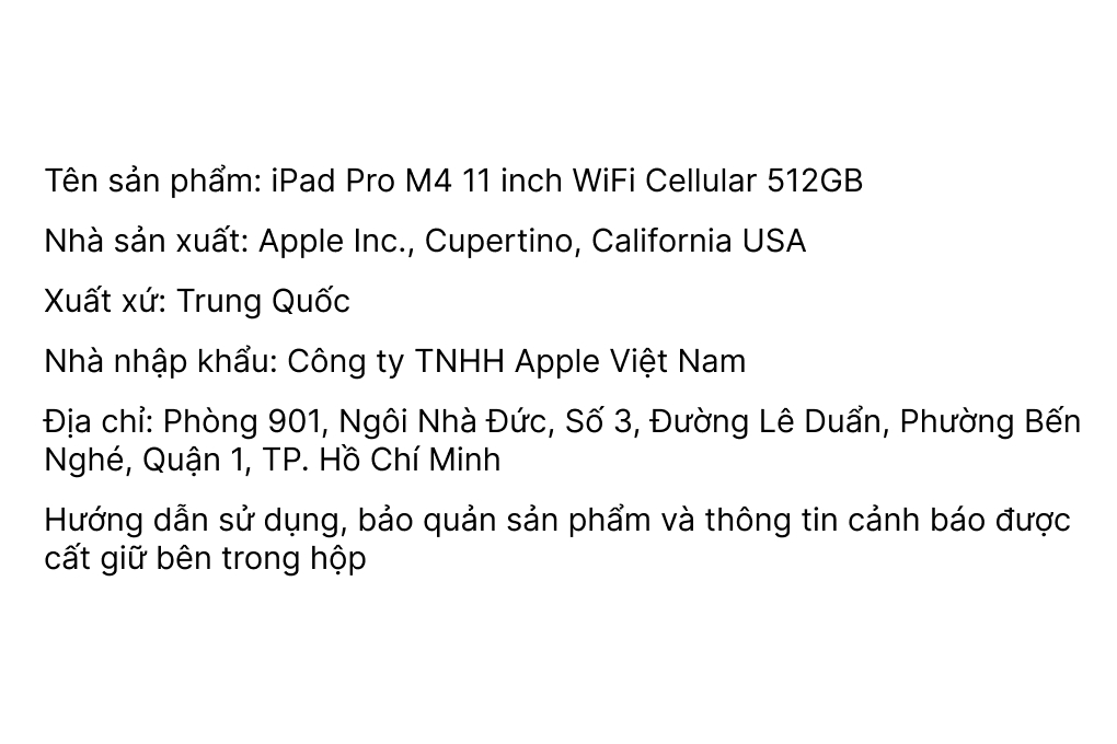 Máy tính bảng iPad Pro M4 11 inch 5G 512GB Màu Bạc