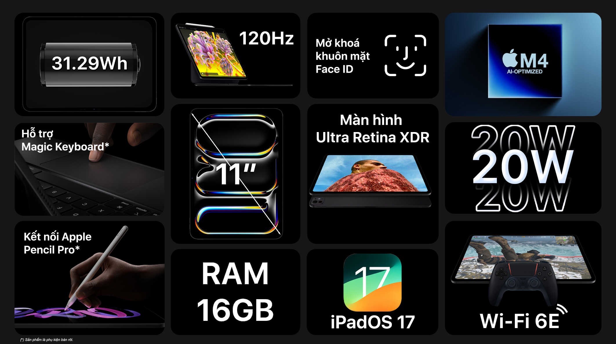 iPad Pro M4 11 inch Nano WiFi 2TB chính hãng, giá tốt - Nhận hàng sớm