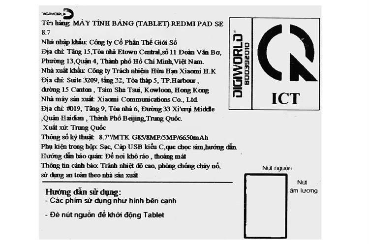 Máy tính bảng Xiaomi Redmi Pad SE 8.7 4G 6GB/128GB Màu Xám