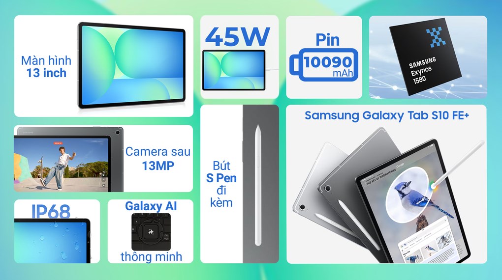 Máy tính bảng Samsung Galaxy Tab S10 FE+ WiFi 12GB/256GB