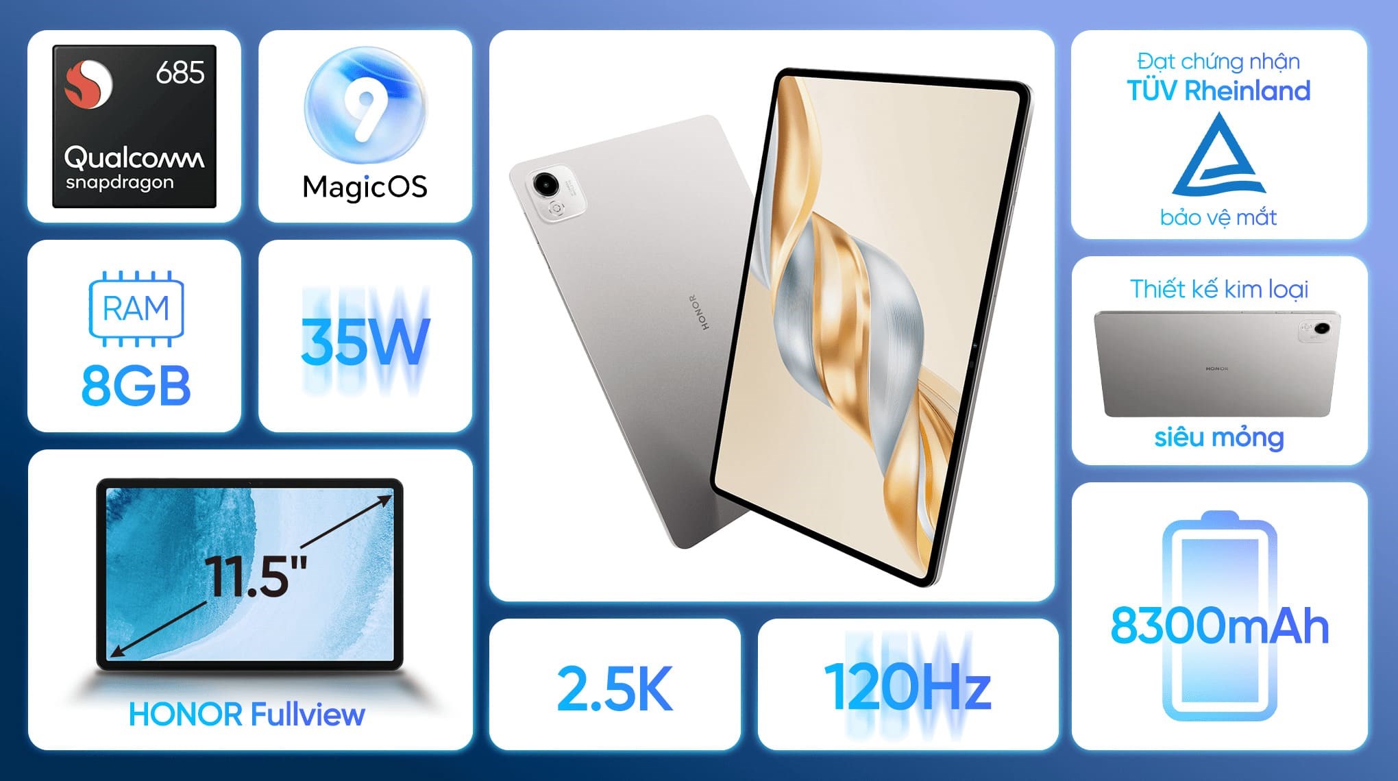 Máy tính bảng HONOR Pad X9a 8GB/256GB