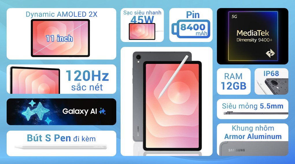 Máy tính bảng Samsung Galaxy Tab S11 WiFi 12GB/256GB