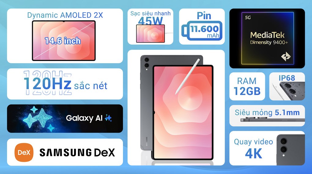 Máy tính bảng Samsung Galaxy Tab S11 Ultra 5G 12GB/256GB