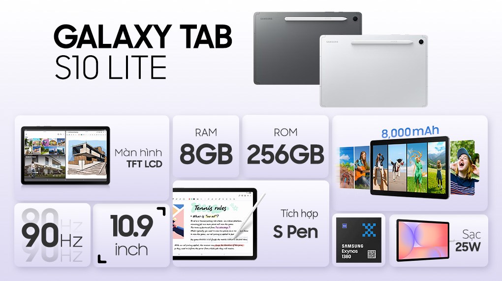 Máy tính bảng Samsung Galaxy Tab S10 Lite Wifi 8GB/256GB