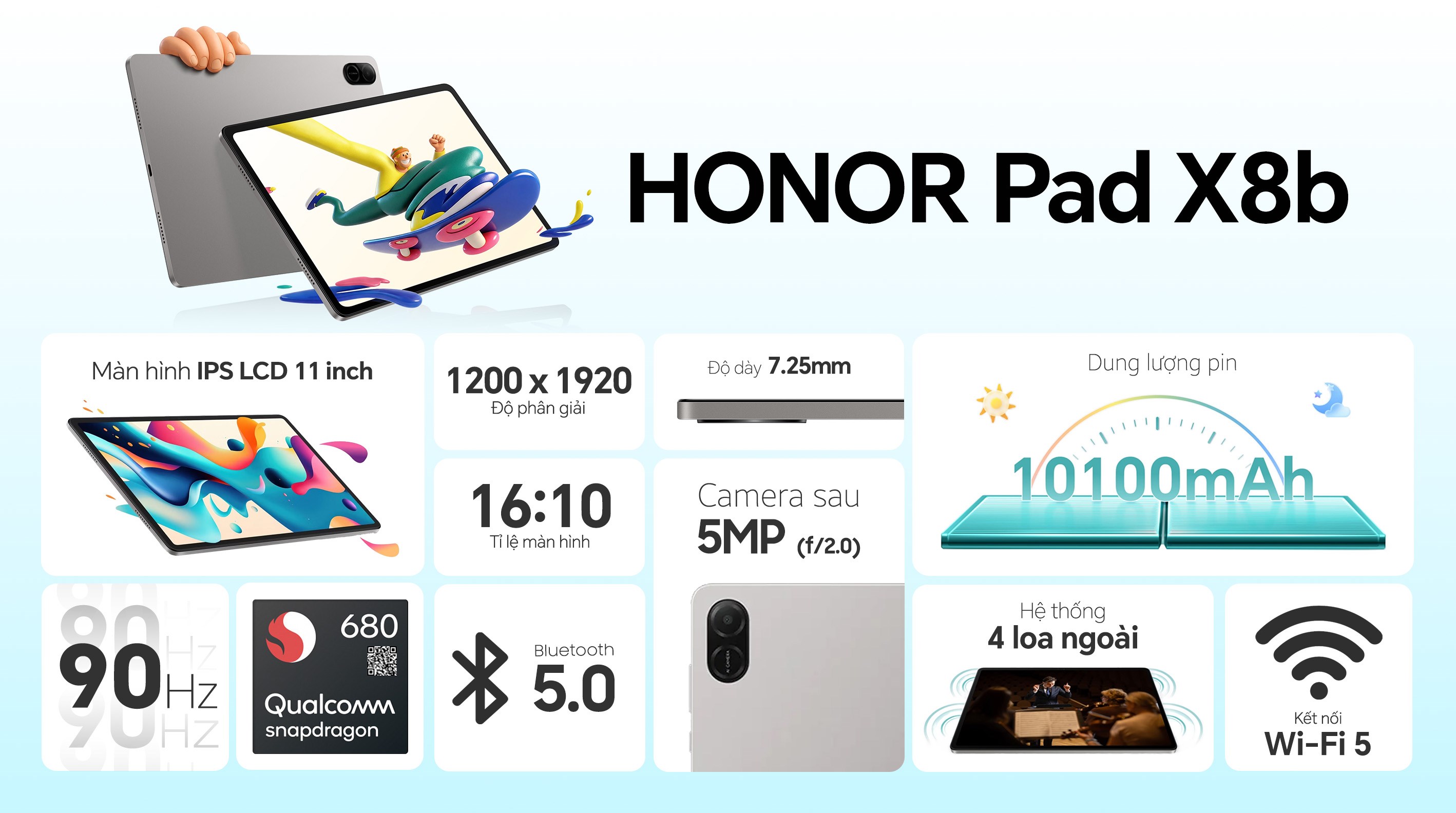 Máy tính bảng Honor Pad X8b 6GB/128GB