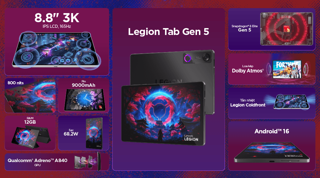 Máy tính bảng Lenovo Legion Tab Gen 5 WiFi 12GB/256GB