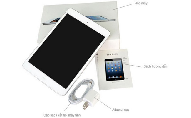 Bộ sản phẩm gồm: Adapter, Sách hướng dẫn, Cáp Lightning, Hộp máy