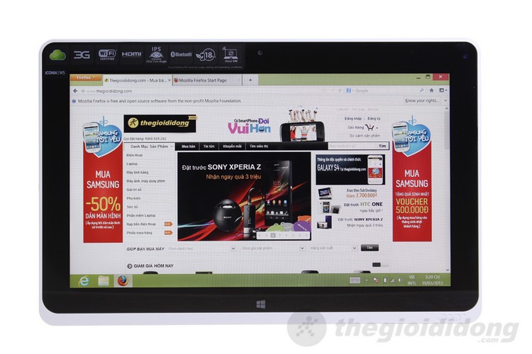 Máy tính bảng Acer Iconia Tab Docking 10.1” 3G 64Gb Win8SL (W511)