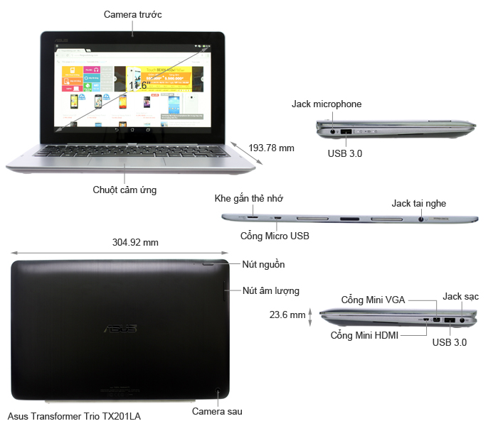 Asus Transformer Trio TX201LA