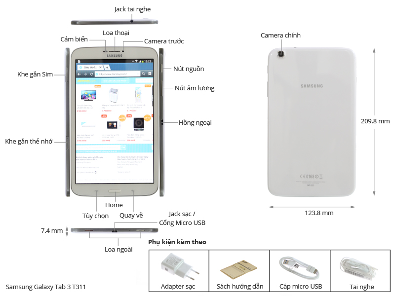 Samsung Galaxy Tab 3 8" 3G 16Gb (T311)