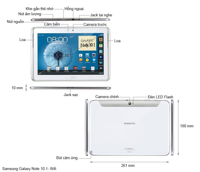 Samsung Galaxy Note 10.1 Wifi 16GB-Trưng bày