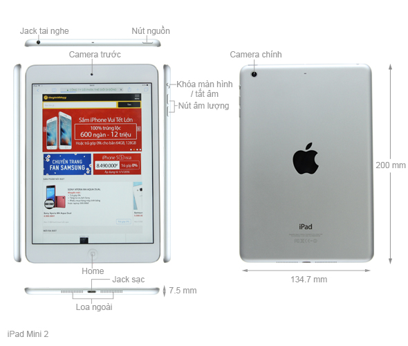 iPad Mini 2 Retina 16GB/WiFi