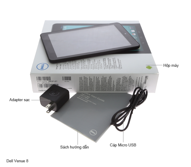 Bộ sản phẩm chuẩn của Dell Venue 8 32GB