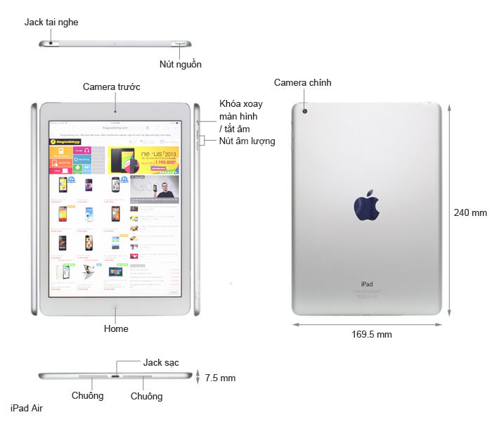 iPad Air Wifi 16GB Chính hãng 