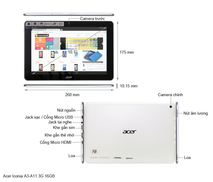 Acer Iconia A3-A11 3G 16GB