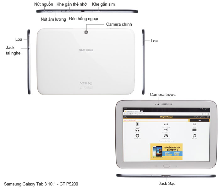 Bộ Samsung Galaxy Tab 3 10.1 và Cover
