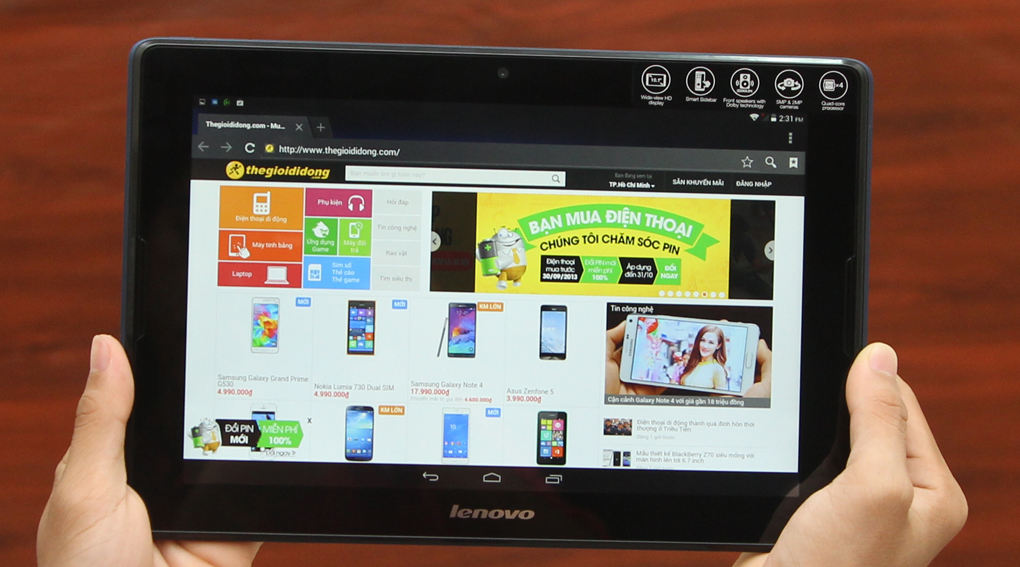 Máy tính bảng Lenovo IdeaTab A10-70HD (A7600) Màu Xanh Dương