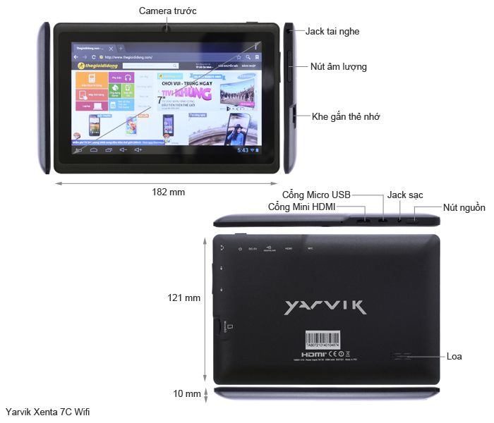 Yarvik Xenta 7C Wifi 4GB