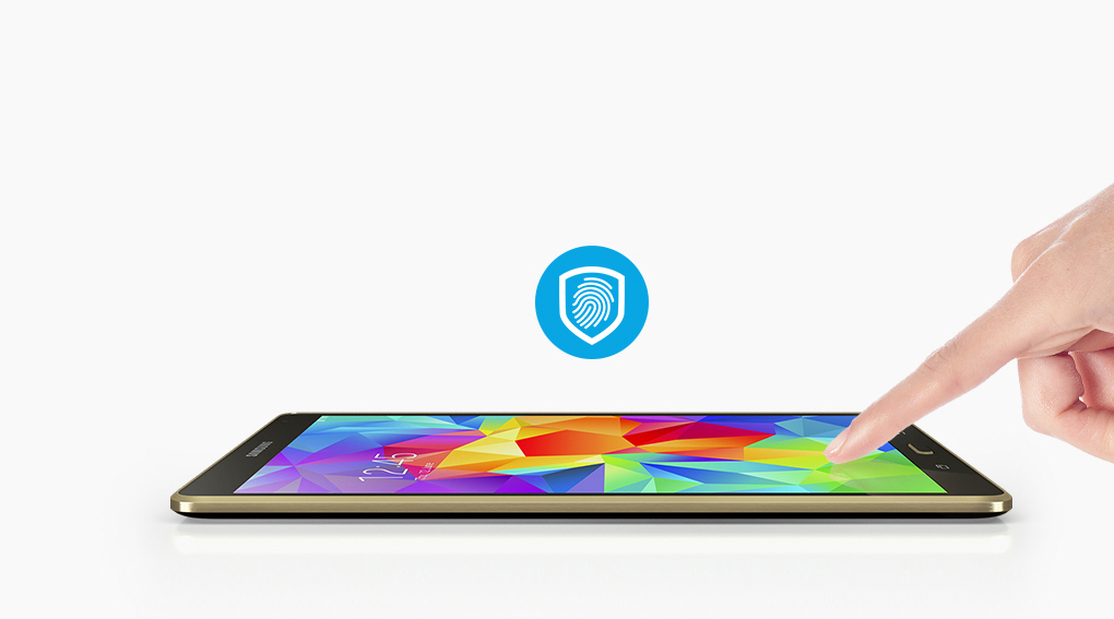 <p>Cảm biến v&acirc;n tay đ&atilde; được mang l&ecirc;n Tab S c&oacute; khả năng hỗ trợ đến 8 user v&agrave; 1 user được lock đến 3 v&acirc;n tay.</p>