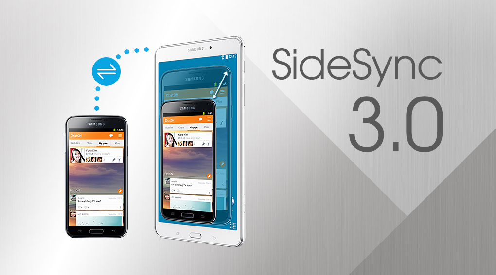 <p>Trang bị phần mềm SideSync 3.0 cho ph&eacute;p người d&ugrave;ng đồng bộ tức th&igrave; với c&aacute;c thiết bị ngoại vi c&oacute; hỗ trợ của Samsung.</p>