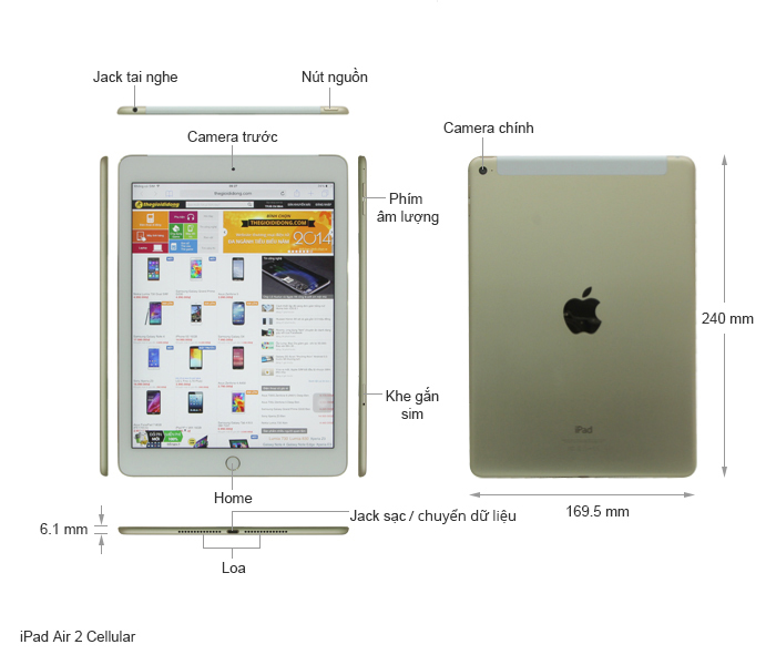 Sở Hữu Ngay Siêu Phẩm Apple iPad Air 2 Gold Tại Apple Center Đức Lộc Đà Nẵng, Giá Sốc: 12.300.000 đ Ipad-air-2-cellular-mo-ta-chuc-nang-a1