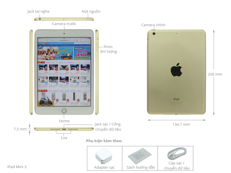 iPad Mini 3 Retina Wifi 64GB