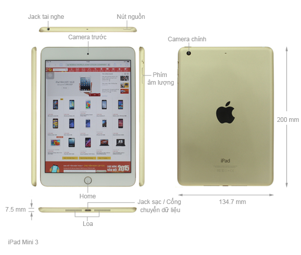iPad Mini 3 Retina Wifi 128GB
