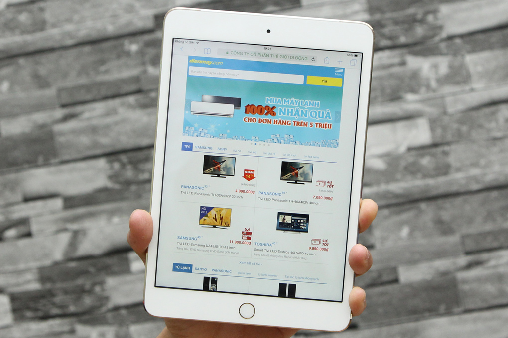Máy tính bảng iPad Mini 3 Retina Cellular 64GB Màu Vàng đồng