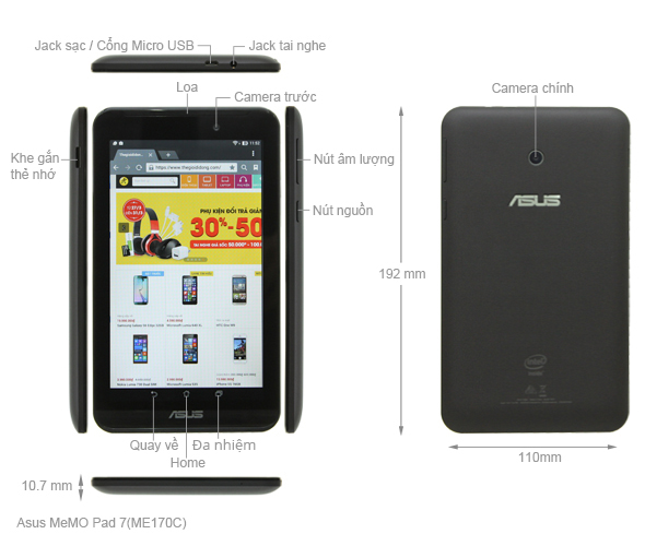 Asus MeMO Pad 7(ME170C) 8GB