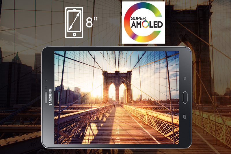 Công nghệ hiển thị Super AMOLED đem lại màu sắc rất tốt, không bị ám xanh, góc nhìn xung quanh rất rộng trên màn hình 9.7 inch Công nghệ hiển thị Super AMOLED đem lại màu sắc rất tốt, không bị ám xanh, góc nhìn xung quanh rất rộng trên màn hình 9.7 inch