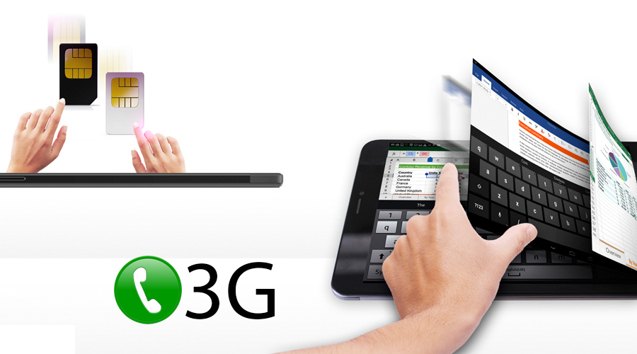 <p>Hỗ trợ 2 khe cắm SIM cho bạn khả năng đ&agrave;m thoại như một chiếc smartphone thực thụ v&agrave; bạn c&oacute; thể Online mọi l&uacute;c mọi nơi qua kết nối Wifi hoặc 3G.</p>