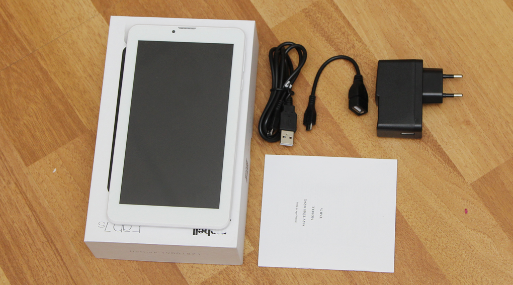 Bộ sản phẩm gồm: Sách hướng dẫn, Cáp Micro USB, Cáp OTG, Hộp máy, Củ sạc rời đầu Type A