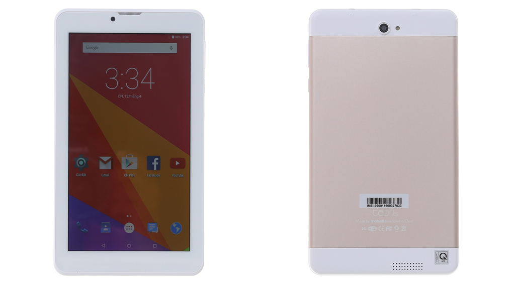 Máy tính bảng Mobell Tab 7s Màu Trắng - vàng đồng