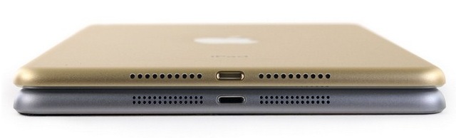 iPad Mini 4 được đục 1 hàng loa thay vì 2 hàng 2 loa như thế hệ trước iPad Mini 4 được đục 1 hàng loa thay vì 2 hàng 2 loa như thế hệ trước