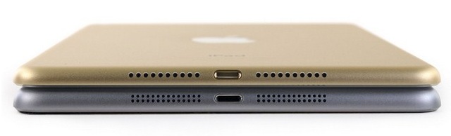 iPad Mini 4 được đục 1 hàng loa thay vì 2 hàng 2 loa như thế hệ trước