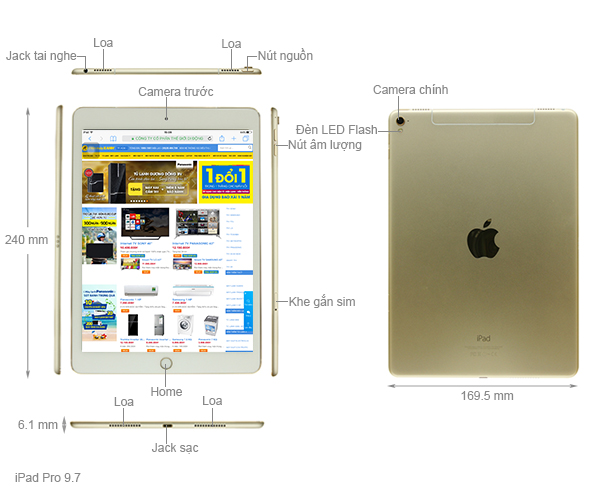 iPad Pro 9.7 inch Wifi Cellular 256GB | Thegioididong