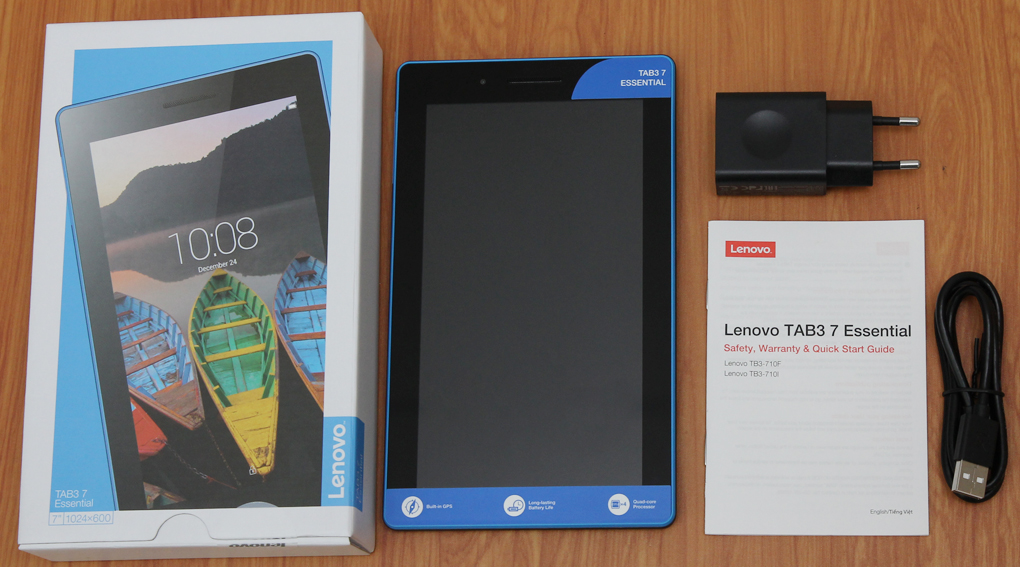 Bộ sản phẩm gồm: Adapter, Sách hướng dẫn, Cáp Micro USB, Hộp máy