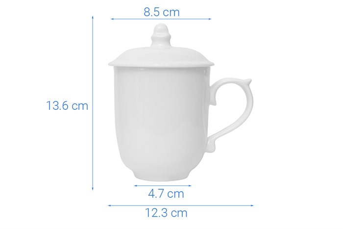 Ly sứ có nắp Minh Châu MC-CN06 300ml Màu Trắng