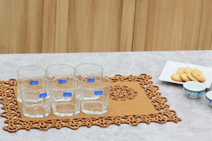 Bộ 6 ly thủy tinh 260 ml Ocean Pyramid Rock Màu Trắng