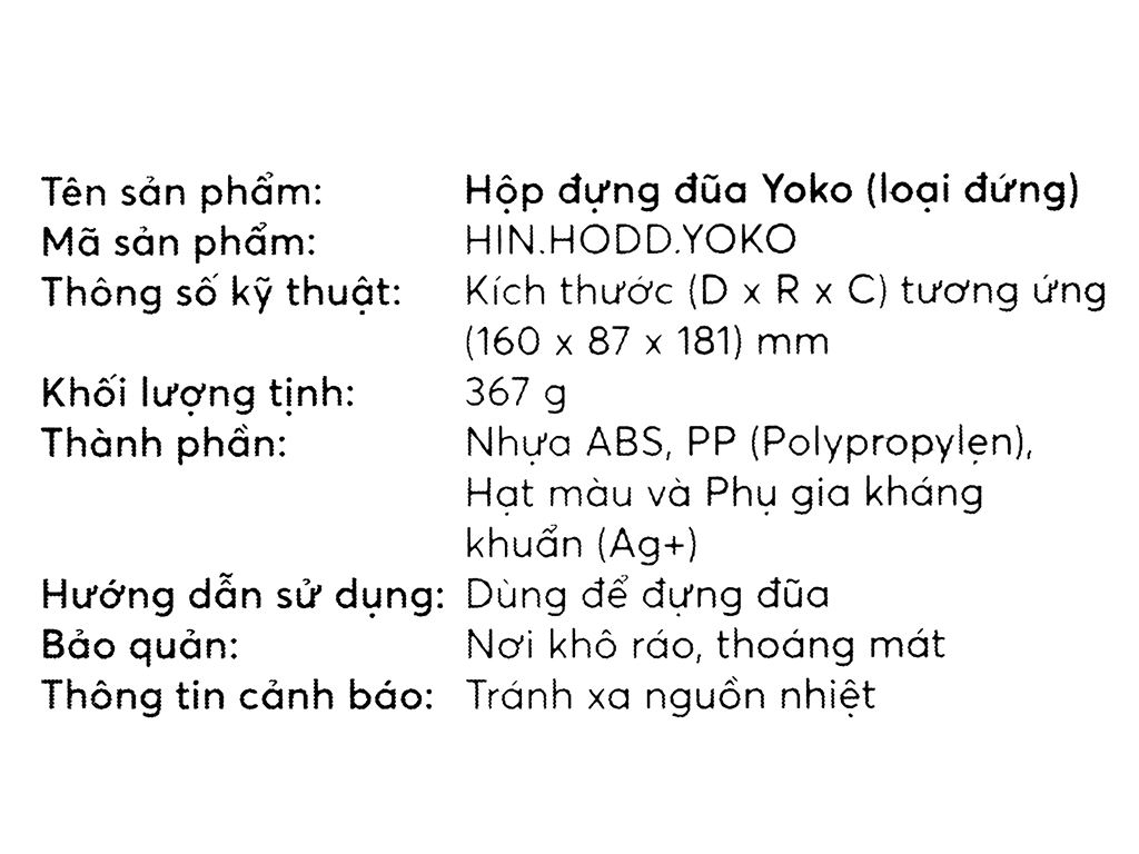 Hộp đựng đũa Inochi Yoko (giao màu ngẫu nhiên) 6