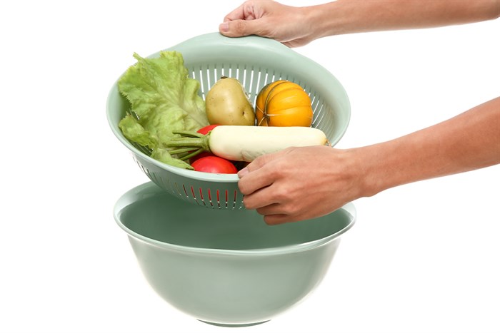 Bộ thau rổ nhựa 30cm Yoko Inochi TRBO0030 Màu Xanh lá