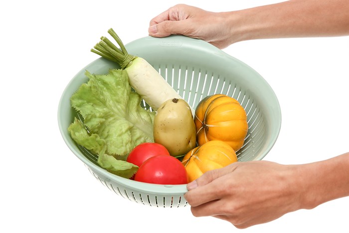 Bộ thau rổ nhựa 30cm Yoko Inochi TRBO0030 Màu Xanh lá