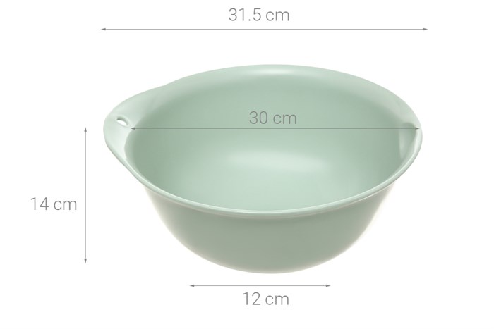 Bộ thau rổ nhựa 30cm Yoko Inochi TRBO0030 Màu Xanh lá