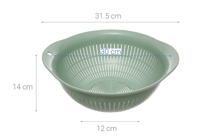 Bộ thau rổ nhựa 30cm Yoko Inochi TRBO0030 Màu Xanh lá