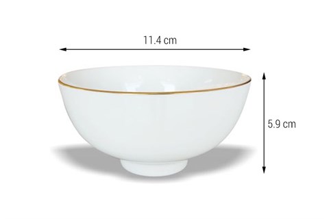 Chén cơm sứ Minh Châu chỉ vàng C06CV