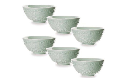 Bộ 6 chén cơm họa tiết hoa sen PR-RB6