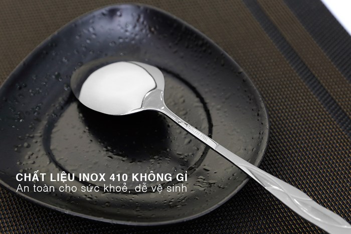 Bộ 2 muỗng cơm inox Delites HZX-0171A Màu Inox