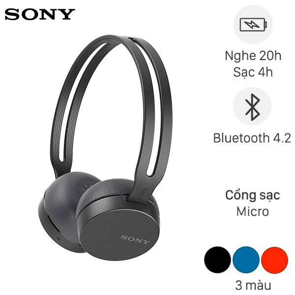 Tai nghe chụp tai Bluetooth Sony WH-CH400 - Tai nghe