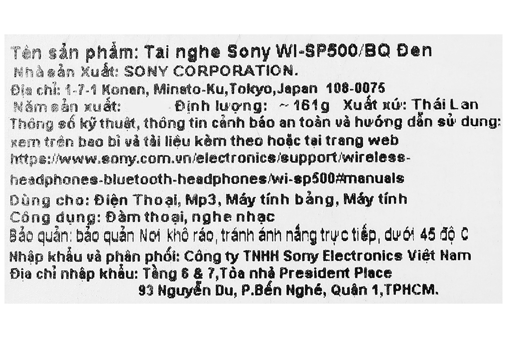 Tai nghe Bluetooth Sony WI-SP500 - 21